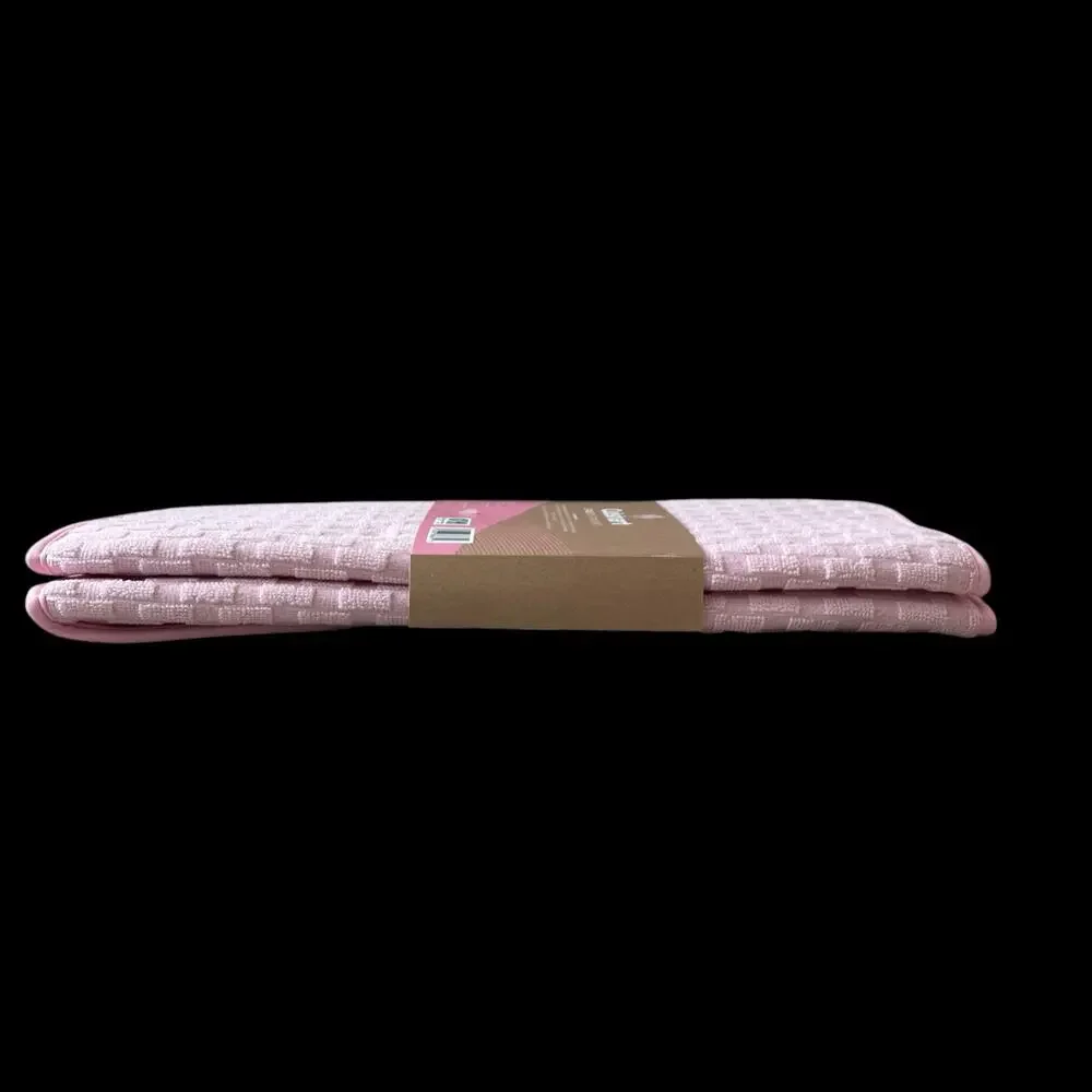 CUISINART Pastel Pink Kitchen Dish Drying Mats 18x24 Set of 2 NEW